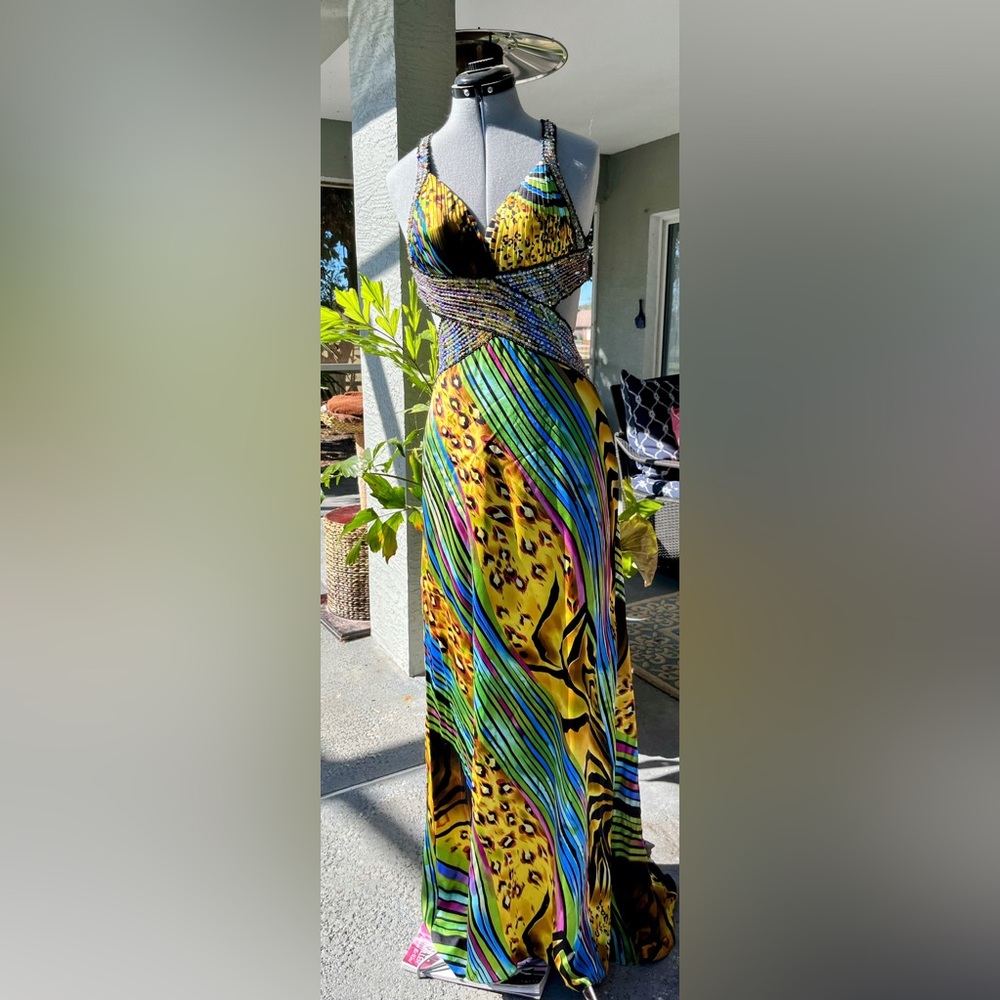 Cache’ silk beaded dress